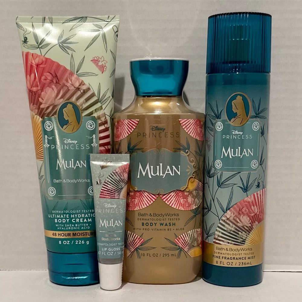 Bath & Body NEW Mulan Fragrance Mist, Body Cream, Body Wash & Lip Gloss